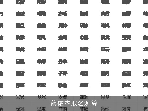 蔡依岑取名测算