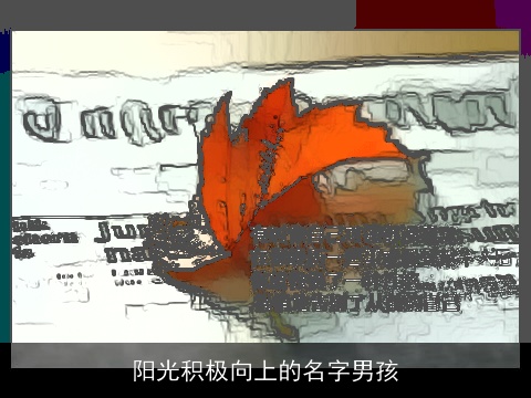 阳光积极向上的名字男孩