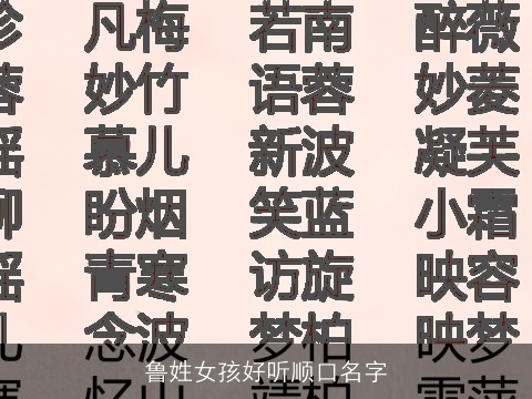 鲁姓女孩好听顺口名字
