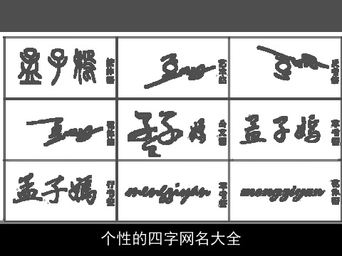 个性的四字网名大全