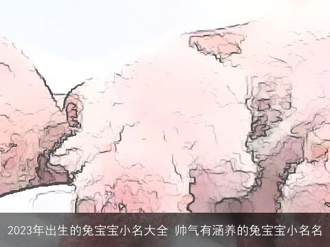 2023年出生的兔宝宝小名大全 帅气有涵养的兔宝宝小名名