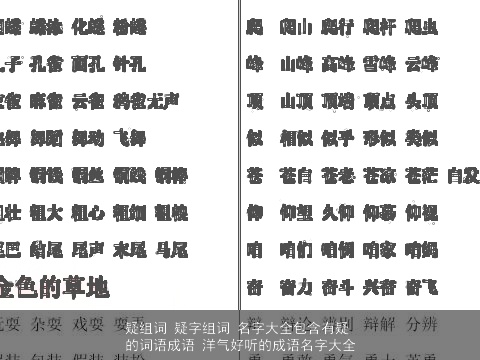 疑组词 疑字组词 名字大全包含有疑的词语成语 洋气好听的成语名字大全