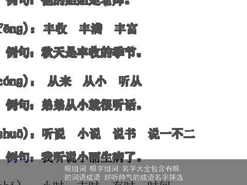 眼组词 眼字组词 名字大全包含有眼的词语成语 好听帅气的成语名字筛选