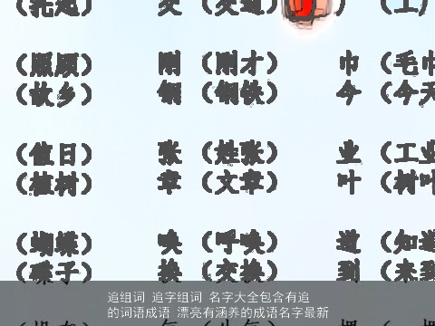 追组词 追字组词 名字大全包含有追的词语成语 漂亮有涵养的成语名字最新