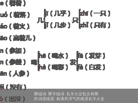 黑组词 黑字组词 名字大全包含有黑的词语成语 有涵养洋气的成语名字大全