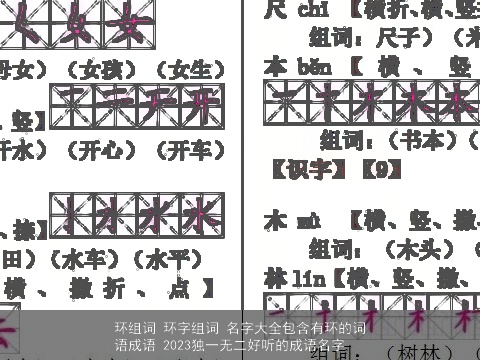 环组词 环字组词 名字大全包含有环的词语成语 2023独一无二好听的成语名字