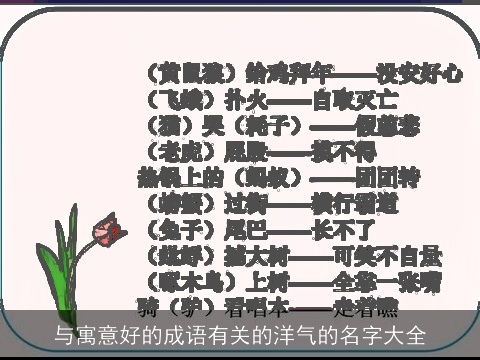 与寓意好的成语有关的洋气的名字大全