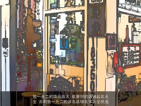 独一无二的饰品店名 能聚财的店铺起名大全 吉利独一无二的店名店铺名字大全挑选