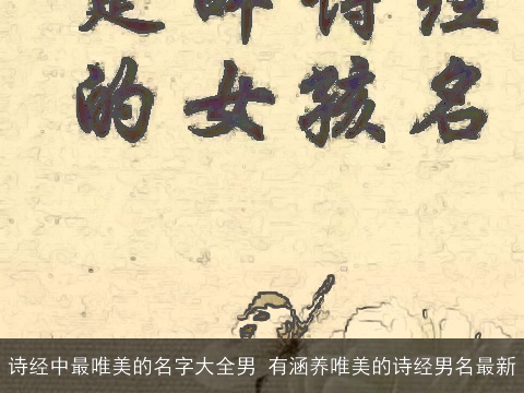诗经中最唯美的名字大全男 有涵养唯美的诗经男名最新