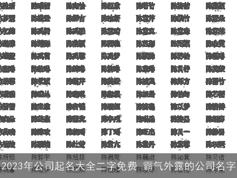 2023年公司起名大全二字免费 霸气外露的公司名字