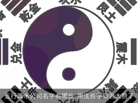 五行属水公司名字有哪些 用这些字取名太赞了