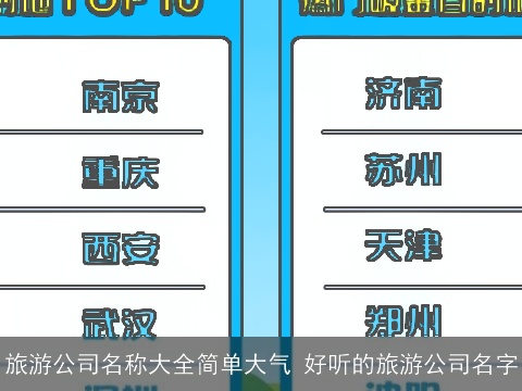 旅游公司名称大全简单大气 好听的旅游公司名字