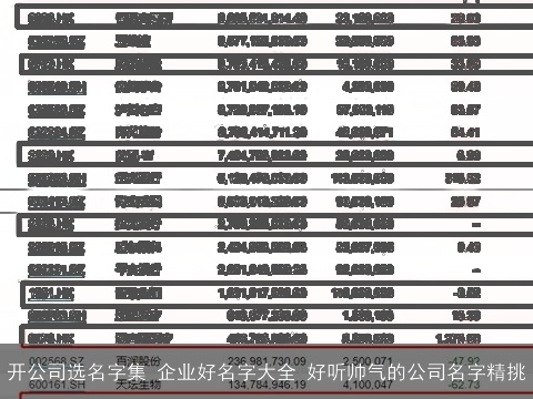 开公司选名字集 企业好名字大全 好听帅气的公司名字精挑