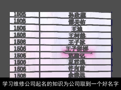 学习维修公司起名的知识为公司取到一个好名字