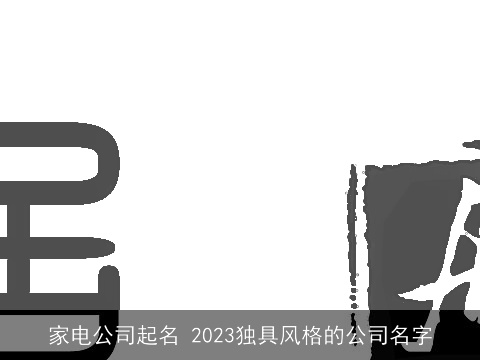 家电公司起名 2023独具风格的公司名字