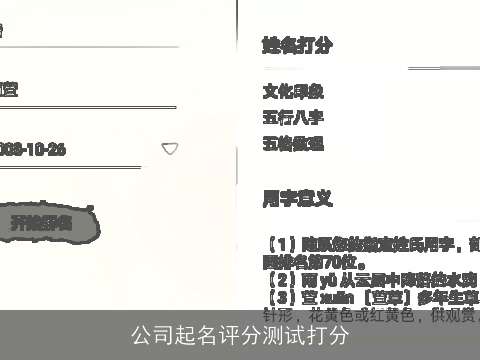 公司起名评分测试打分