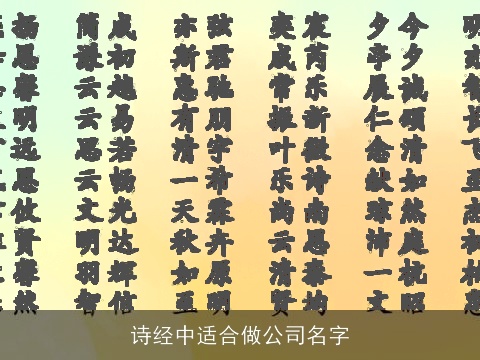 诗经中适合做公司名字