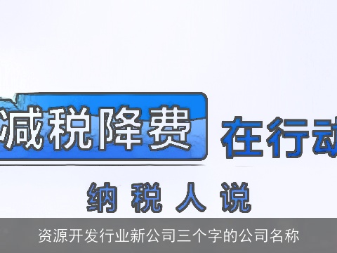 资源开发行业新公司三个字的公司名称
