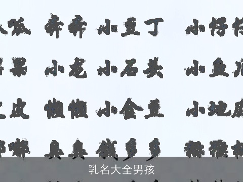 乳名大全男孩