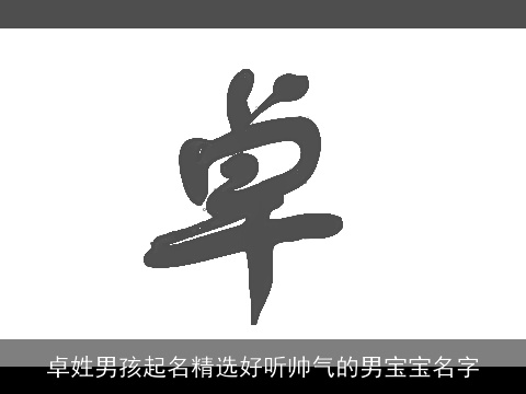 卓姓男孩起名精选好听帅气的男宝宝名字