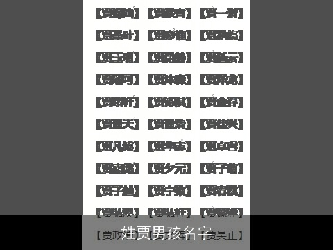 姓贾男孩名字