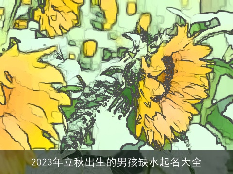 2023年立秋出生的男孩缺水起名大全