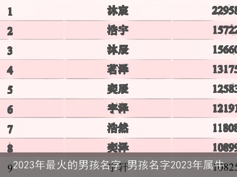 2023年最火的男孩名字 男孩名字2023年属牛