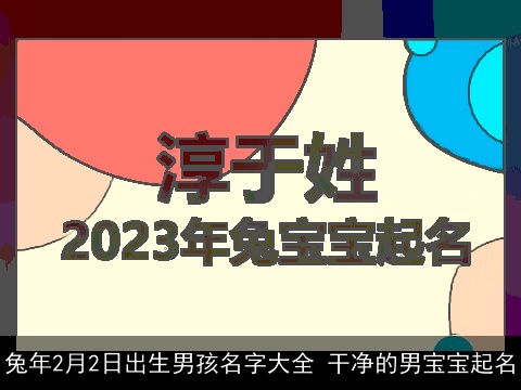 龙年2月2日出生男孩名字大全 干净的男宝宝起名