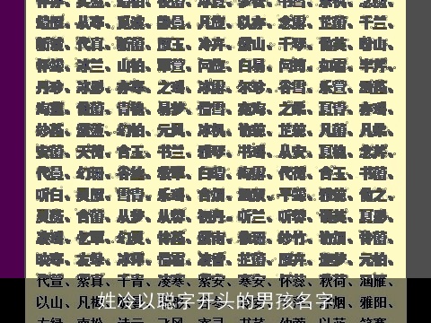 姓冷以聪字开头的男孩名字