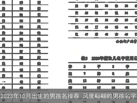 2023年10月出生的男孩名推荐 风度翩翩的男孩名字