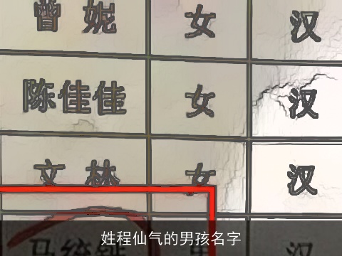 姓程仙气的男孩名字