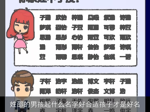 姓邵的男孩起什么名字好合适孩子才是好名