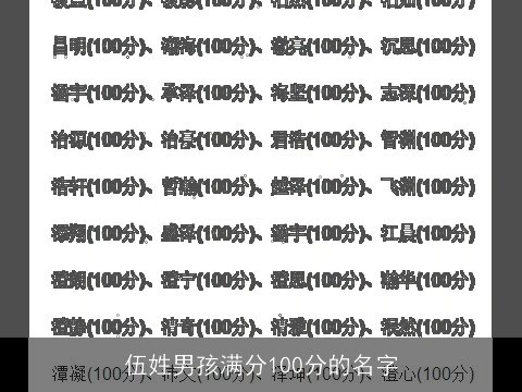 伍姓男孩满分100分的名字