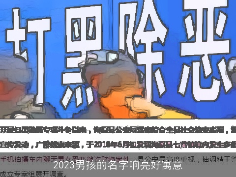 2023男孩的名字响亮好寓意