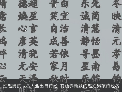 姓赵男孩取名大全出自诗经 有涵养新颖的赵姓男孩诗经名