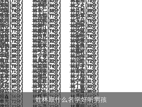姓林取什么名字好听男孩