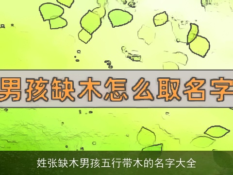 姓张缺木男孩五行带木的名字大全