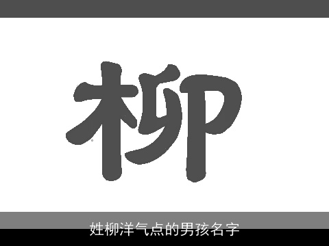 姓柳洋气点的男孩名字
