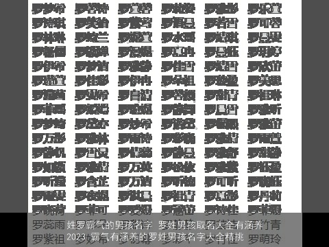 姓罗霸气的男孩名字 罗姓男孩取名大全有涵养2023 霸气有涵养的罗姓男孩名字大全精挑