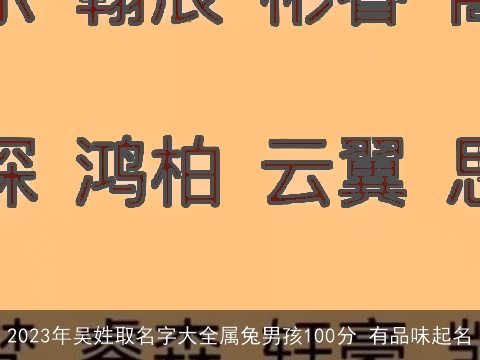 2023年吴姓取名字大全属兔男孩100分 有品味起名