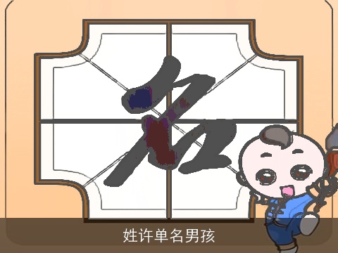 姓许单名男孩