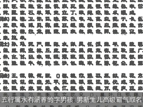五行属水有涵养的字男孩 男新生儿高级霸气取名