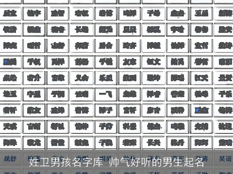 姓卫男孩名字库 帅气好听的男生起名