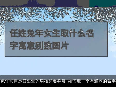 兔年10月29日出生的男孩起名鉴赏 如何取一个有涵养的名字