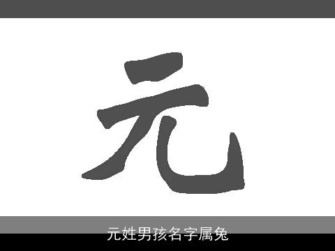 元姓男孩名字属兔