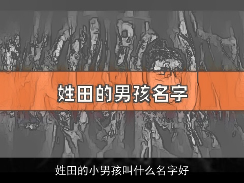 姓田的小男孩叫什么名字好