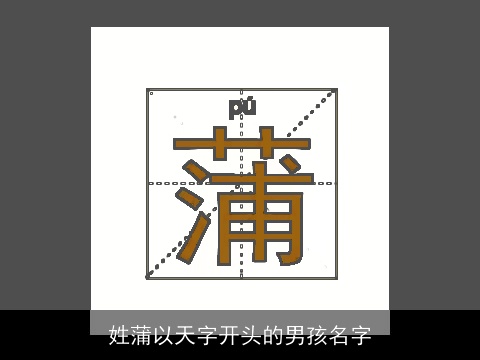 姓蒲以天字开头的男孩名字