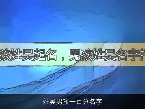 姓吴男孩一百分名字