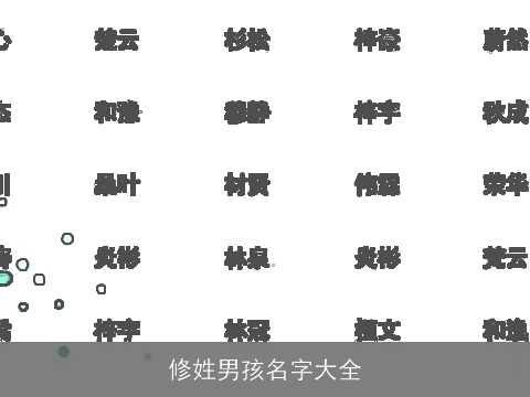 修姓男孩名字大全