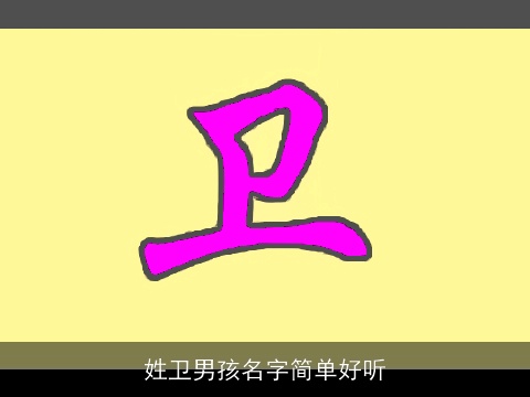 姓卫男孩名字简单好听